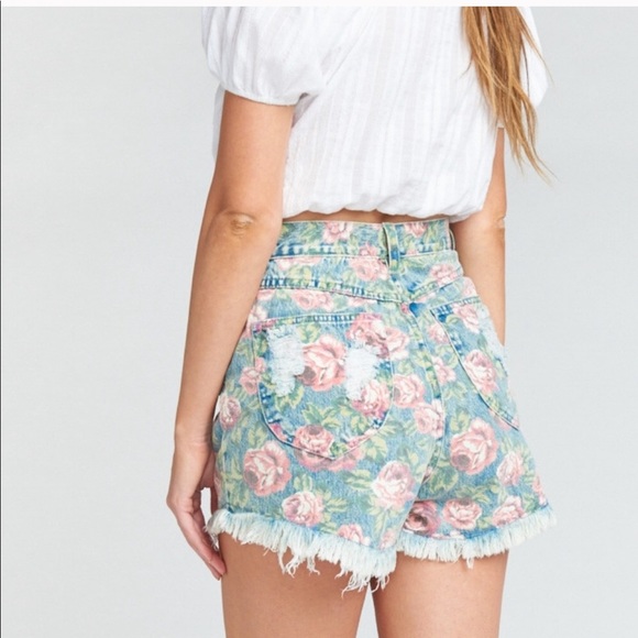 Show Me Your Mumu Womens Toledo Tear Drop Denim Shorts